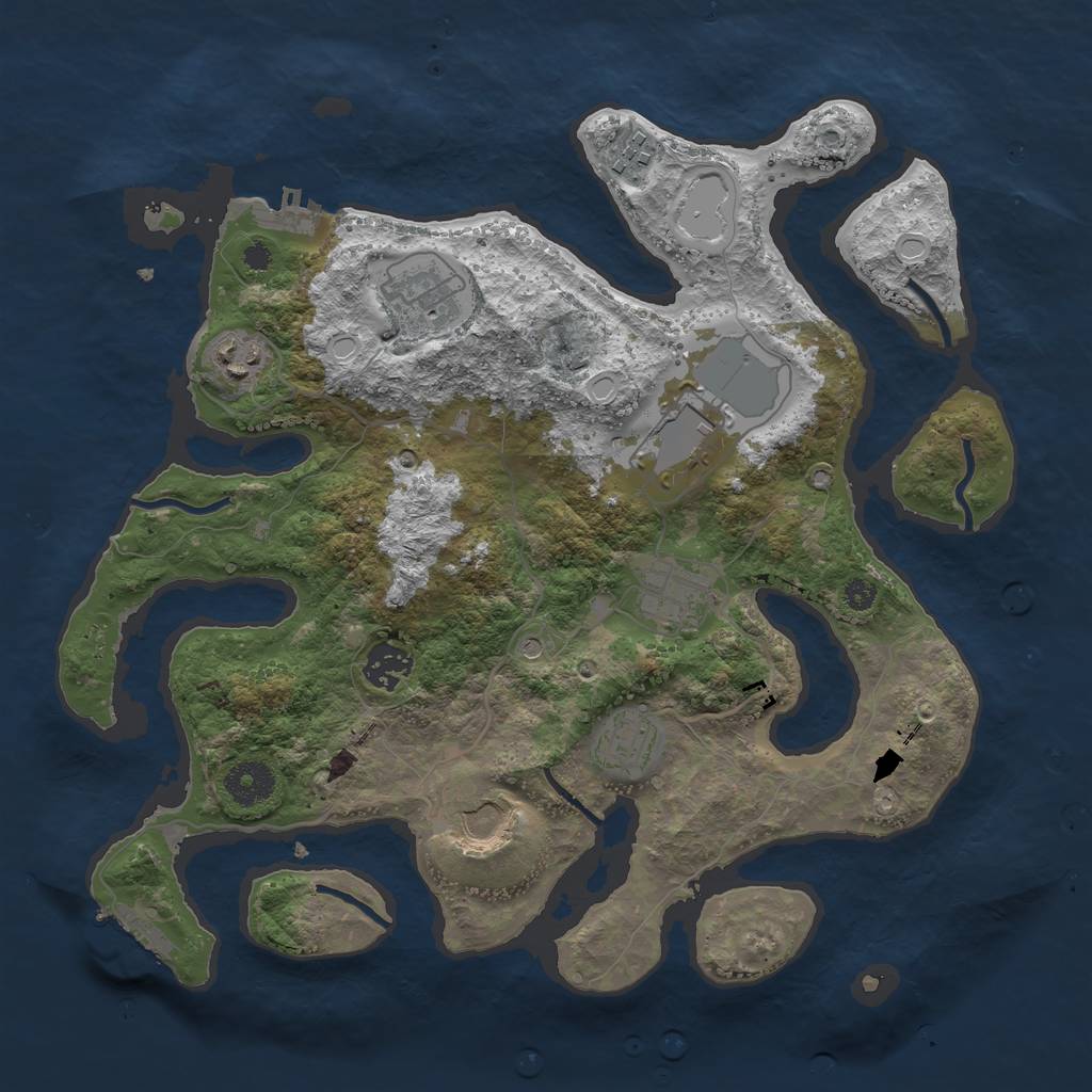 Rust Map: Procedural Map, Size: 3500, Seed: 6590, 19 Monuments