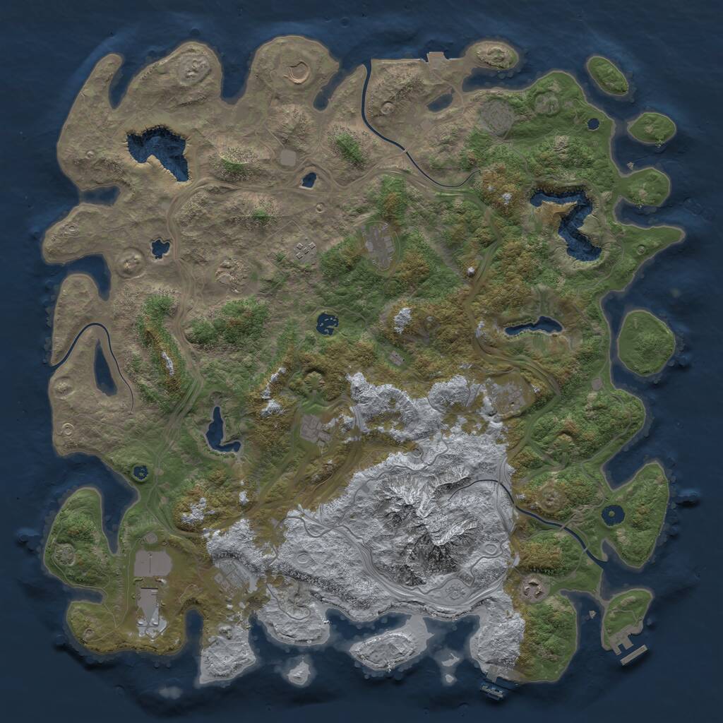 Rust Map: Procedural Map, Size: 5000, Seed: 2005322491, 17 Monuments