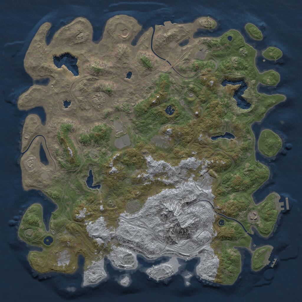 Rust Map: Procedural Map, Size: 5000, Seed: 2005322491, 17 Monuments