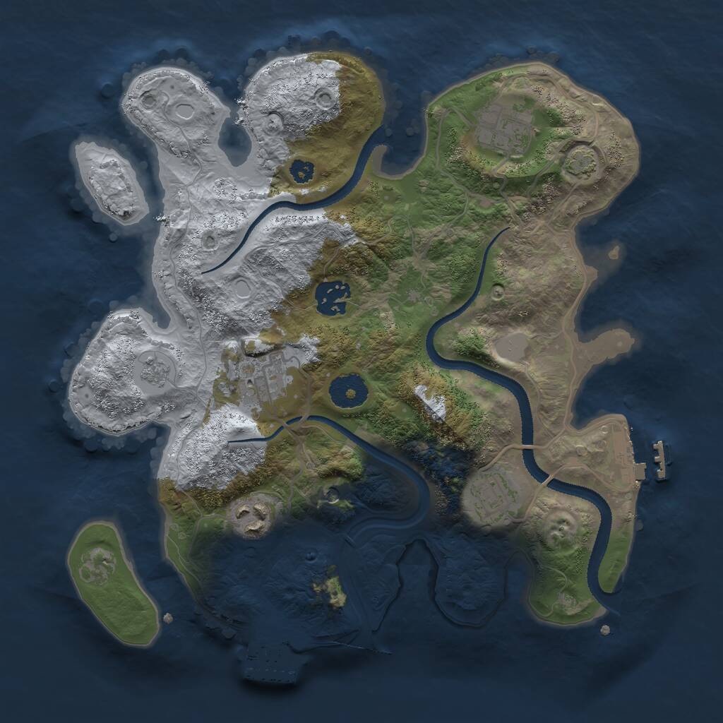 Rust Map: Procedural Map, Size: 3000, Seed: 15689852, 11 Monuments