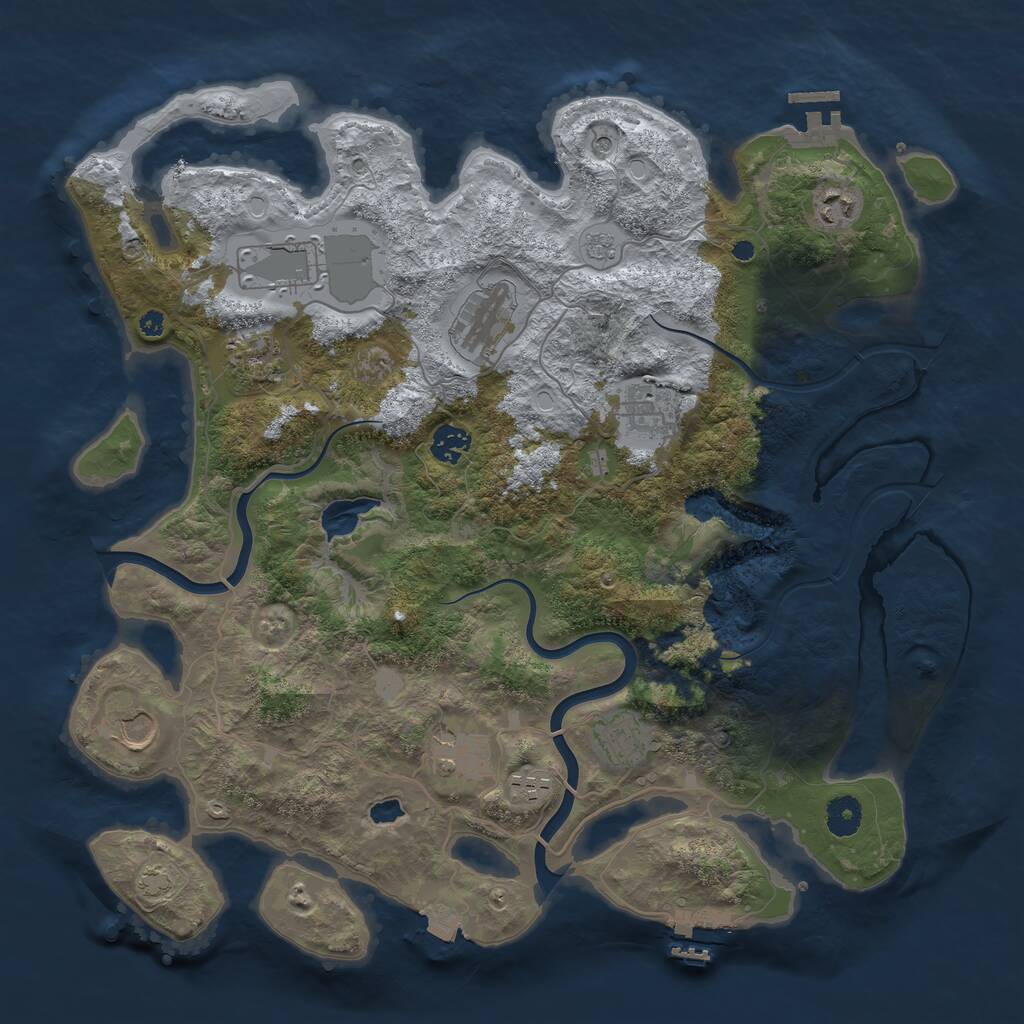 Rust Map: Procedural Map, Size: 4000, Seed: 1046976900, 16 Monuments