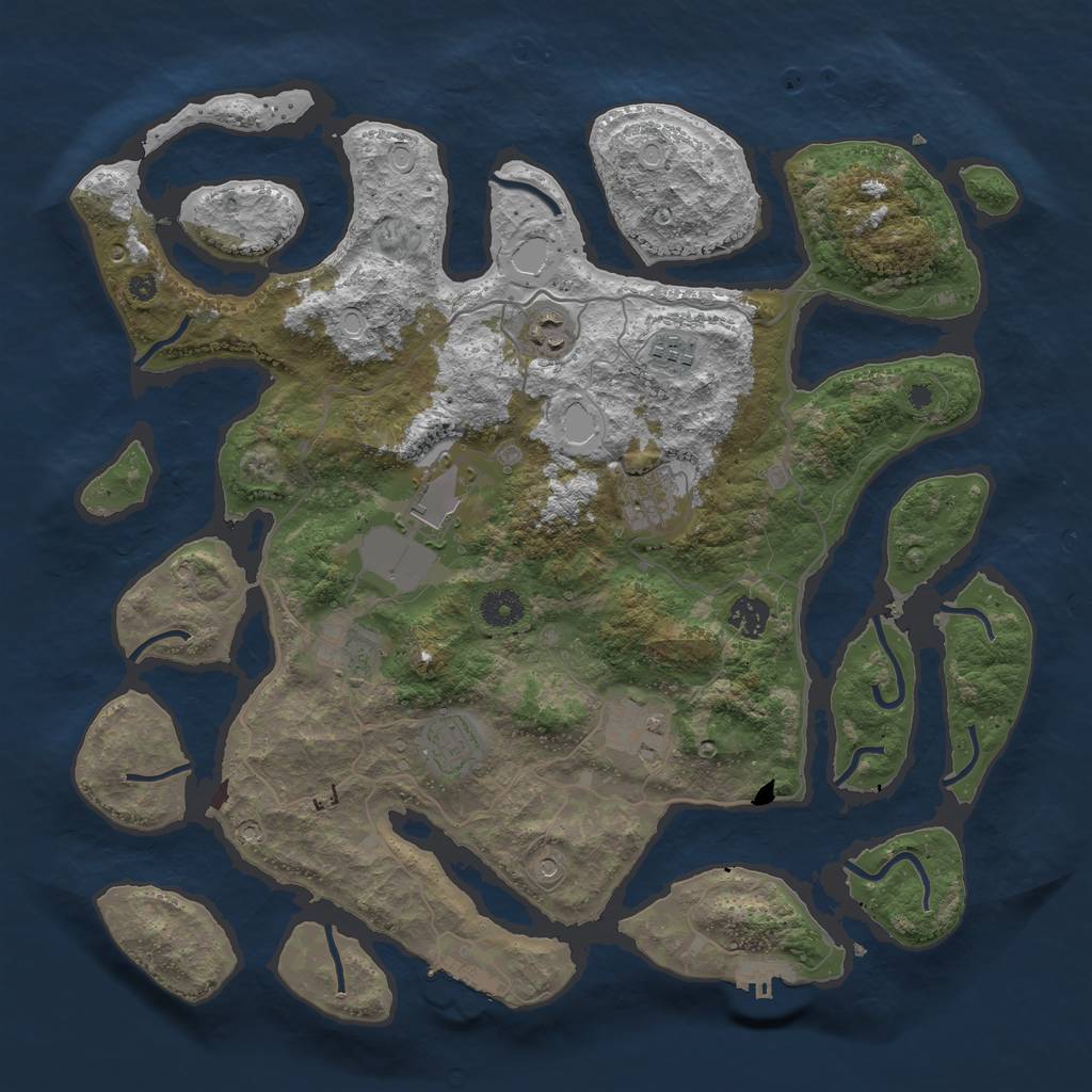 Rust Map: Procedural Map, Size: 4000, Seed: 1046976900, 16 Monuments