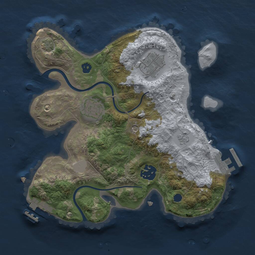 Rust Map: Procedural Map, Size: 2500, Seed: 678, 9 Monuments