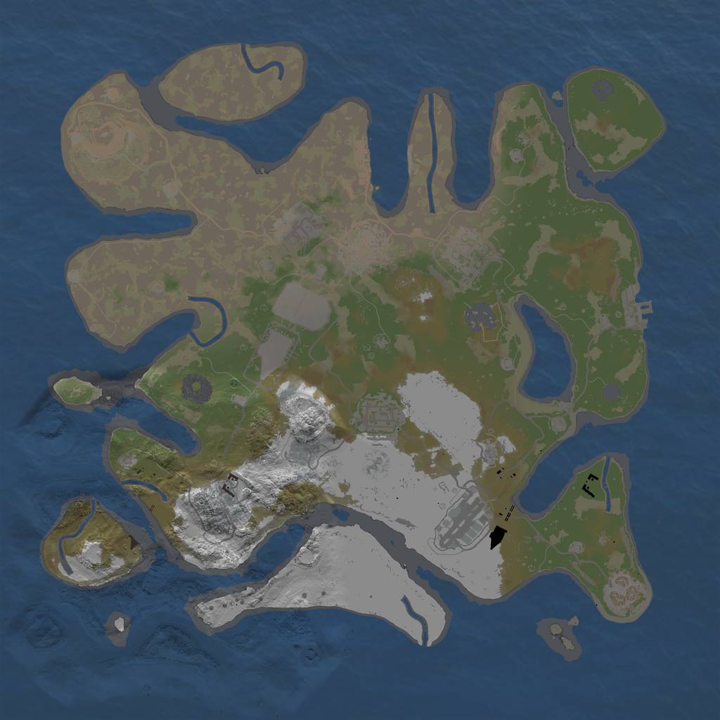 Rust Map: Procedural Map, Size: 3500, Seed: 423533124, 15 Monuments