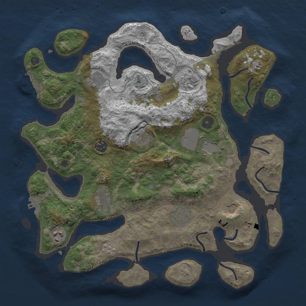 Rust Map: Procedural Map, Size: 3745, Seed: 89560, 15 Monuments
