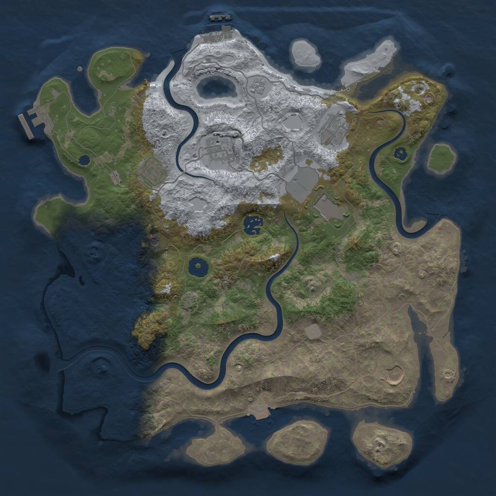 Rust Map: Procedural Map, Size: 3745, Seed: 89560, 12 Monuments