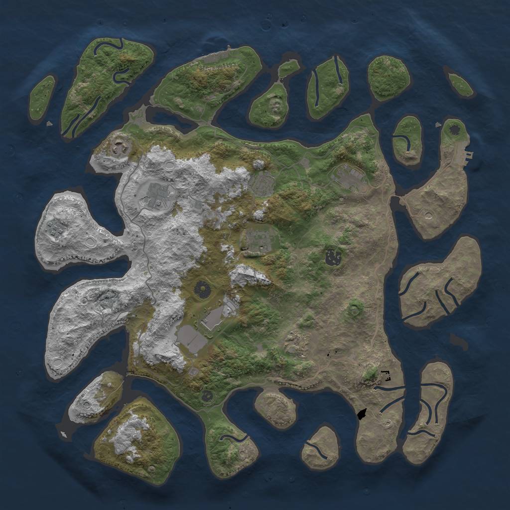 Rust Map: Procedural Map, Size: 4500, Seed: 17977, 20 Monuments