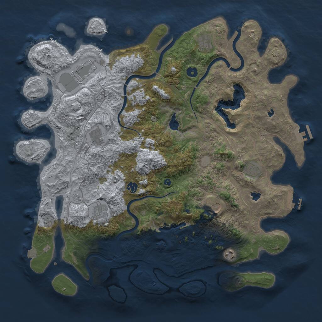 Rust Map: Procedural Map, Size: 4500, Seed: 1522896010, 15 Monuments