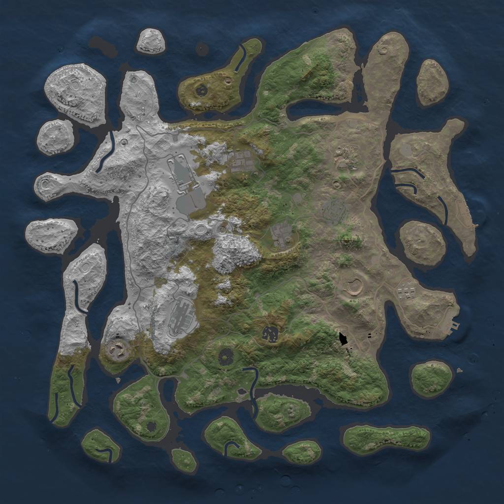 Rust Map: Procedural Map, Size: 4500, Seed: 1522896010, 18 Monuments