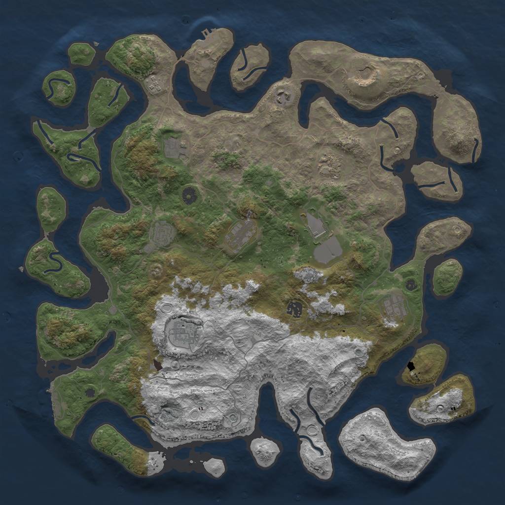 Rust Map: Procedural Map, Size: 4700, Seed: 539182314, 22 Monuments