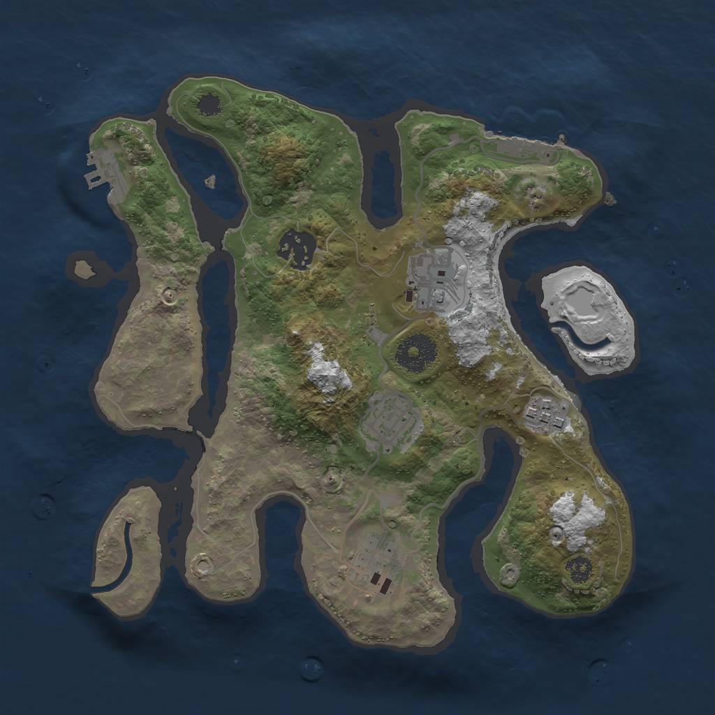 Rust Map: Procedural Map, Size: 2750, Seed: 1364723, 12 Monuments