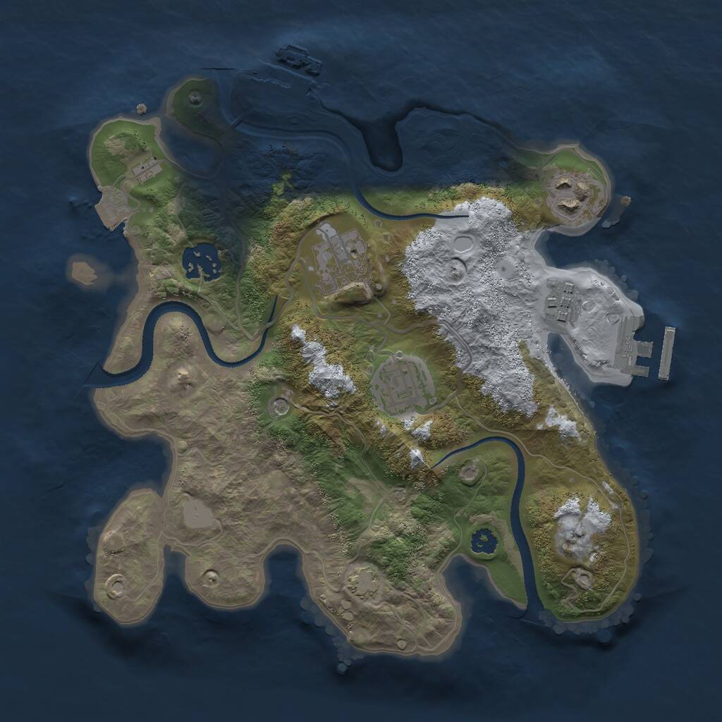 Rust Map: Procedural Map, Size: 2750, Seed: 1364723, 10 Monuments