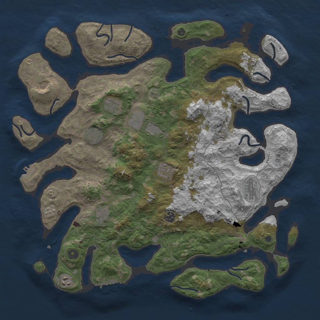 Rust Map: Procedural Map, Size: 4500, Seed: 2020090308, 21 Monuments