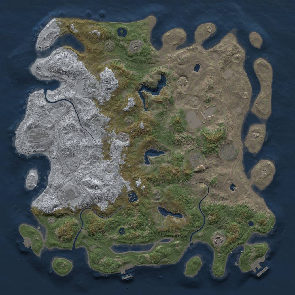 Rust Map: Procedural Map, Size: 4500, Seed: 1815939547, 15 Monuments