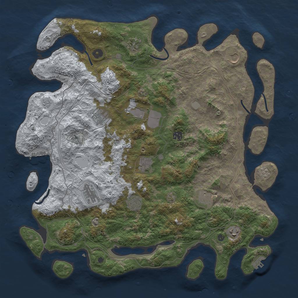 Rust Map: Procedural Map, Size: 4500, Seed: 1815939547, 20 Monuments