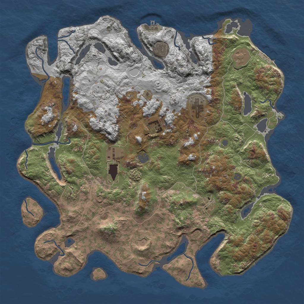 Rust Map: Procedural Map, Size: 4500, Seed: 1734000091, 15 Monuments