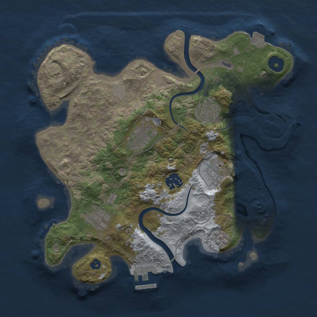 Rust Map: Procedural Map, Size: 3000, Seed: 1789745210, 10 Monuments