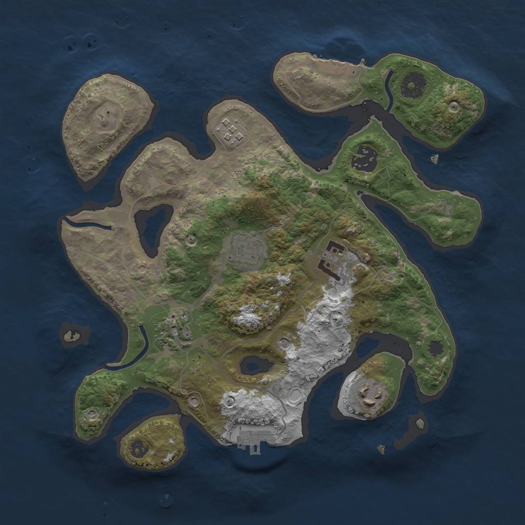 Rust Map: Procedural Map, Size: 3000, Seed: 1789745210, 14 Monuments