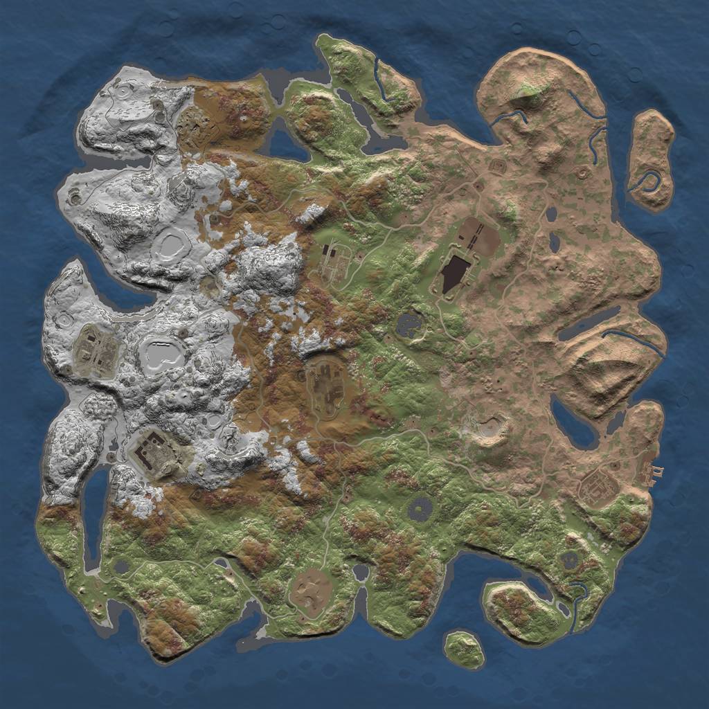 Rust Map: Procedural Map, Size: 4300, Seed: 535151464, 15 Monuments