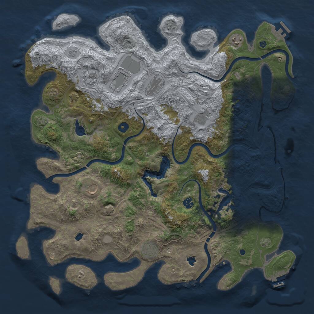 Rust Map: Procedural Map, Size: 4500, Seed: 30174, 15 Monuments