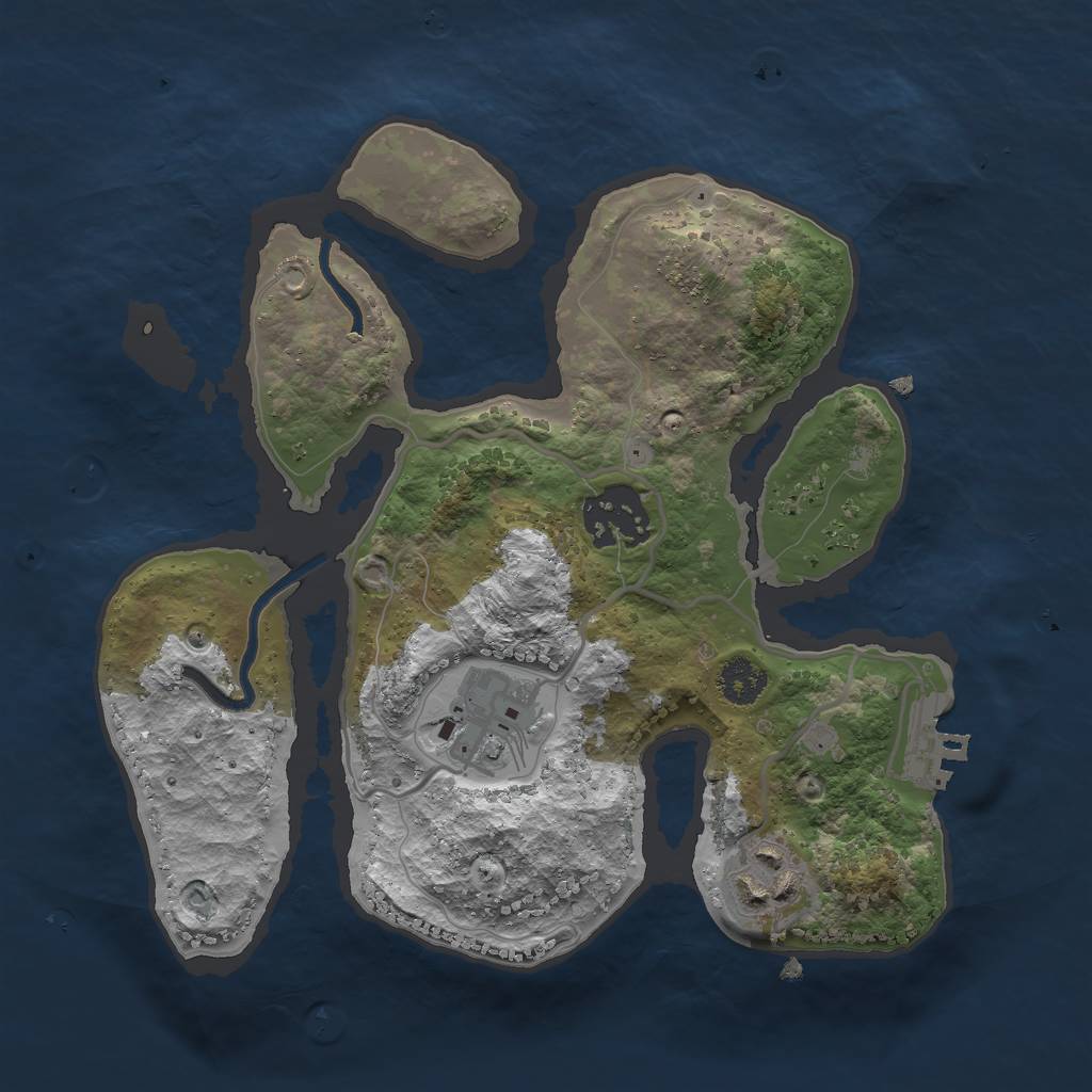 Rust Map: Procedural Map, Size: 2466, Seed: 37, 6 Monuments