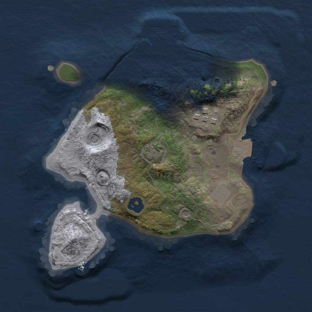Rust Map: Procedural Map, Size: 2000, Seed: 50050, 5 Monuments