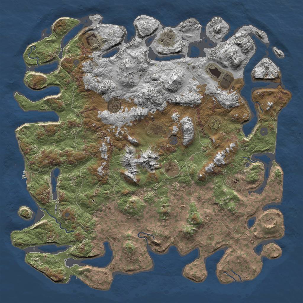 Rust Map: Procedural Map, Size: 5500, Seed: 103, 16 Monuments
