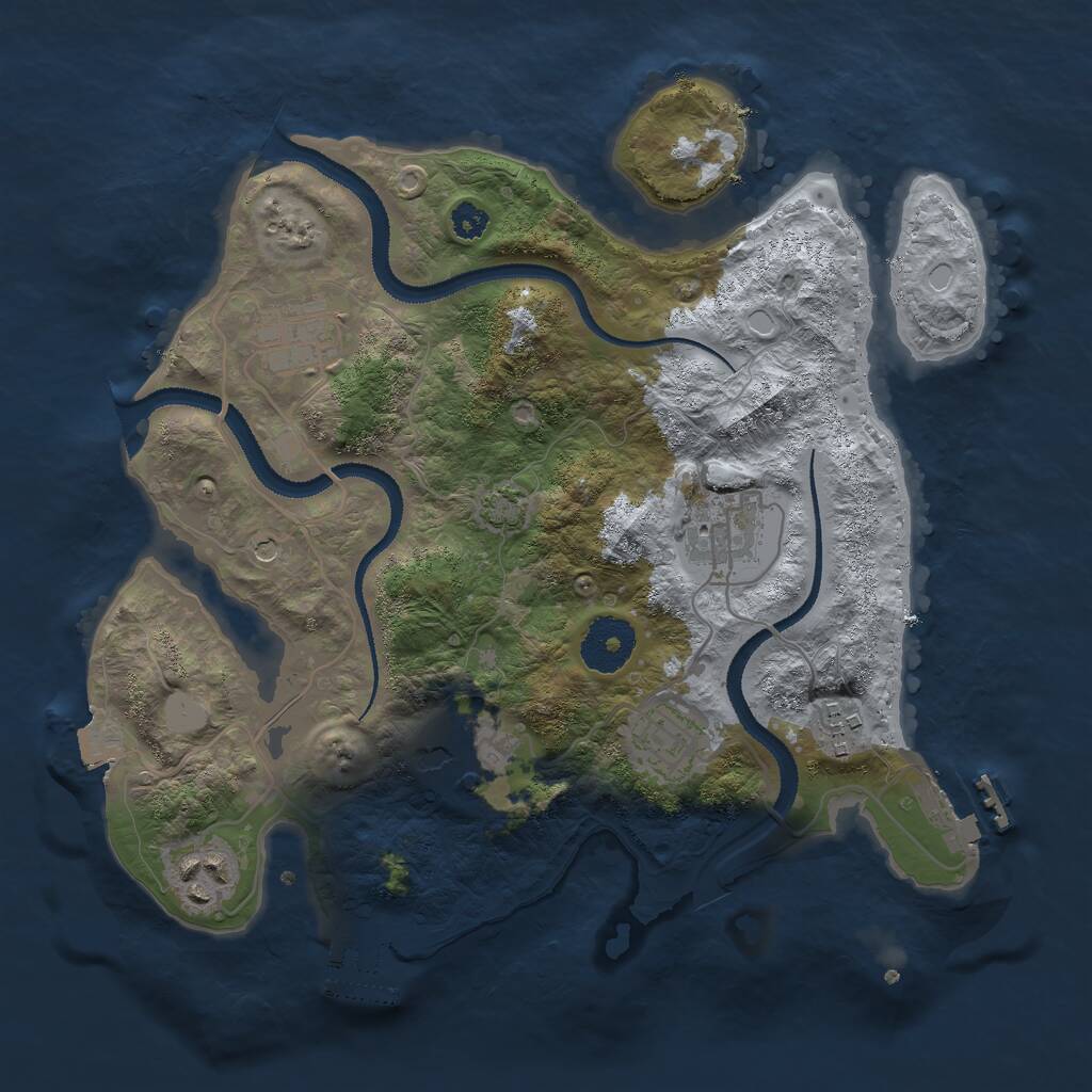 Rust Map: Procedural Map, Size: 3000, Seed: 12313, 11 Monuments