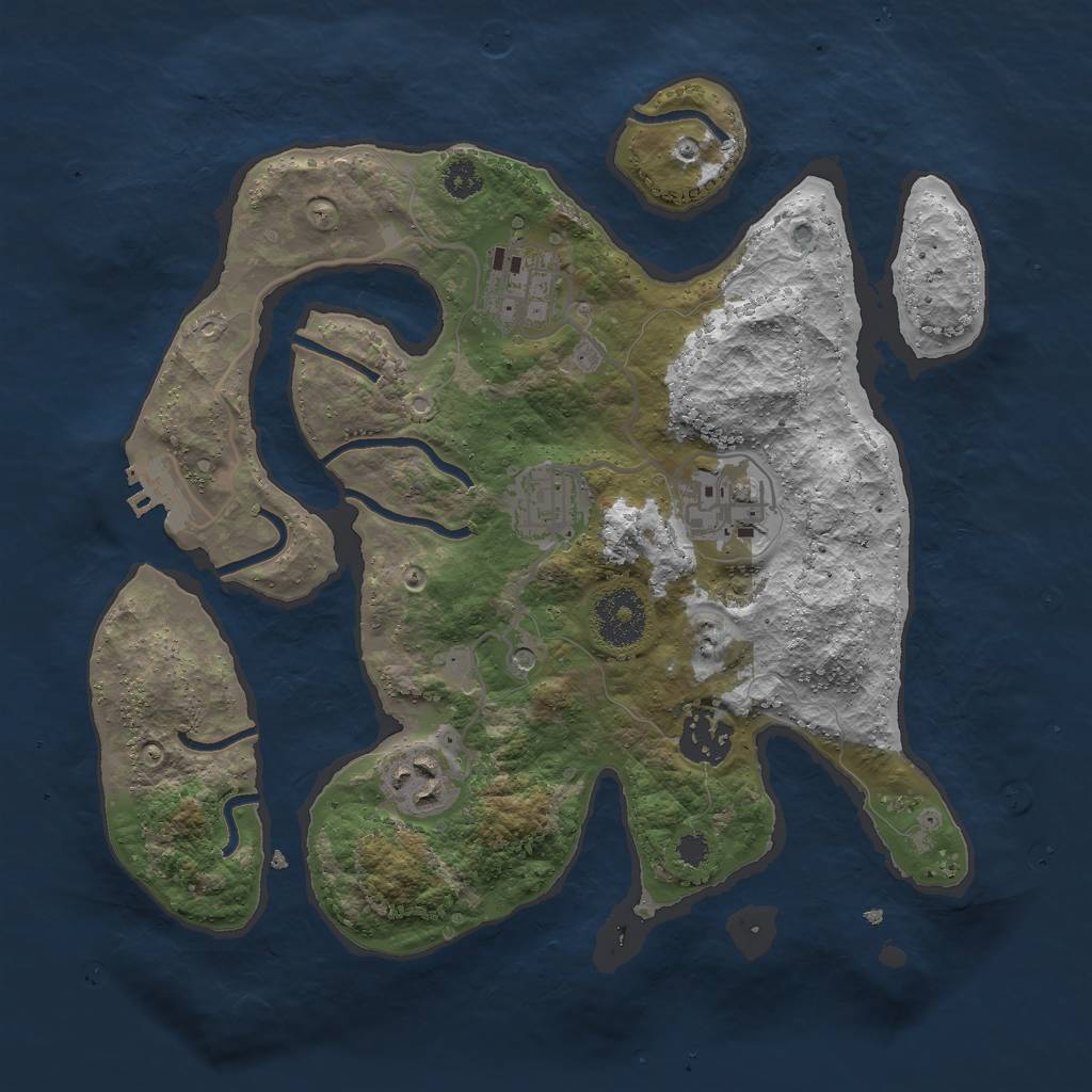 Rust Map: Procedural Map, Size: 3000, Seed: 12313, 9 Monuments