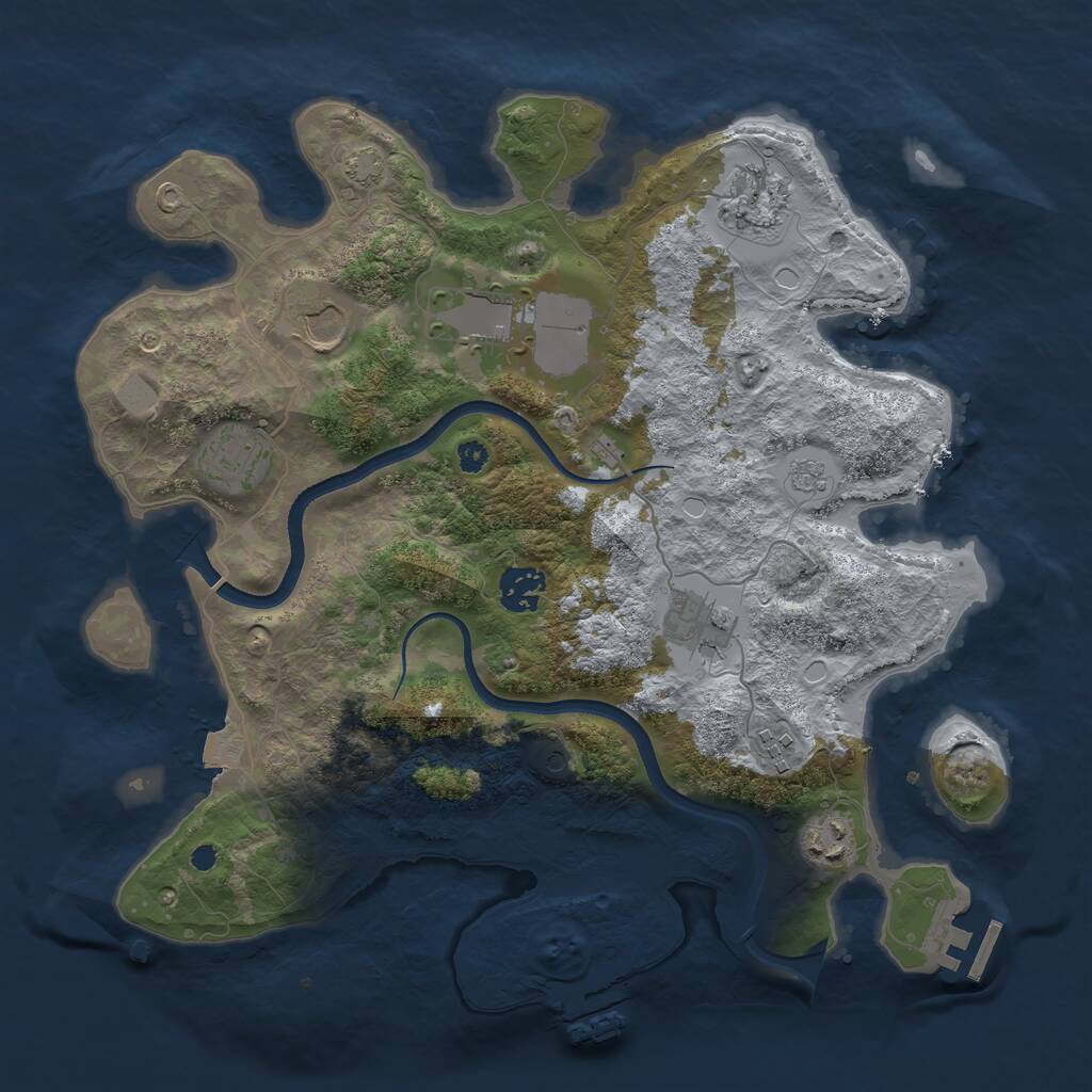 Rust Map: Procedural Map, Size: 3500, Seed: 48534269, 14 Monuments