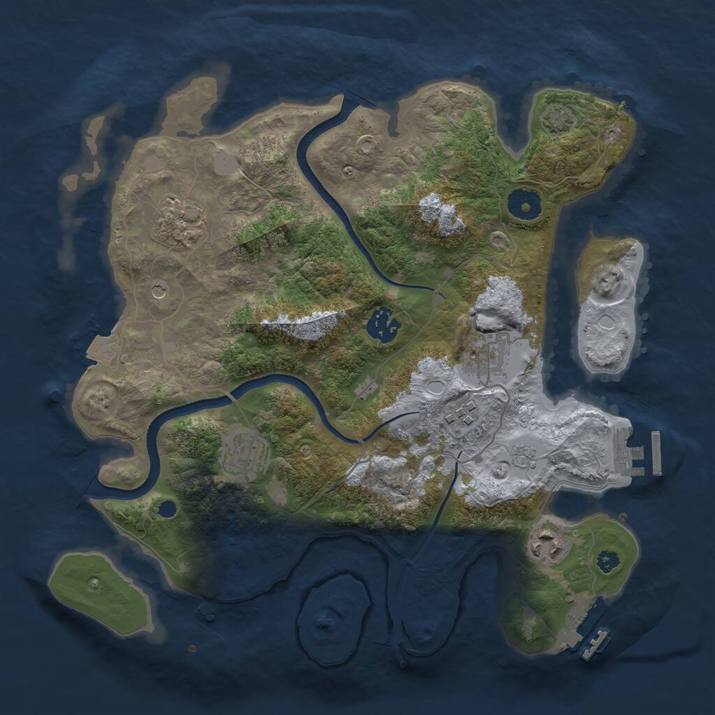 Rust Map: Procedural Map, Size: 3250, Seed: 14421, 12 Monuments