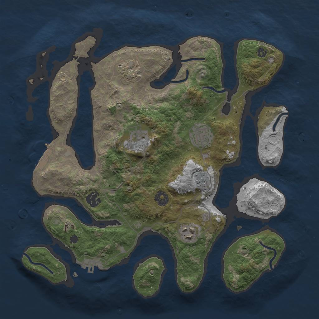 Rust Map: Procedural Map, Size: 3250, Seed: 14421, 13 Monuments