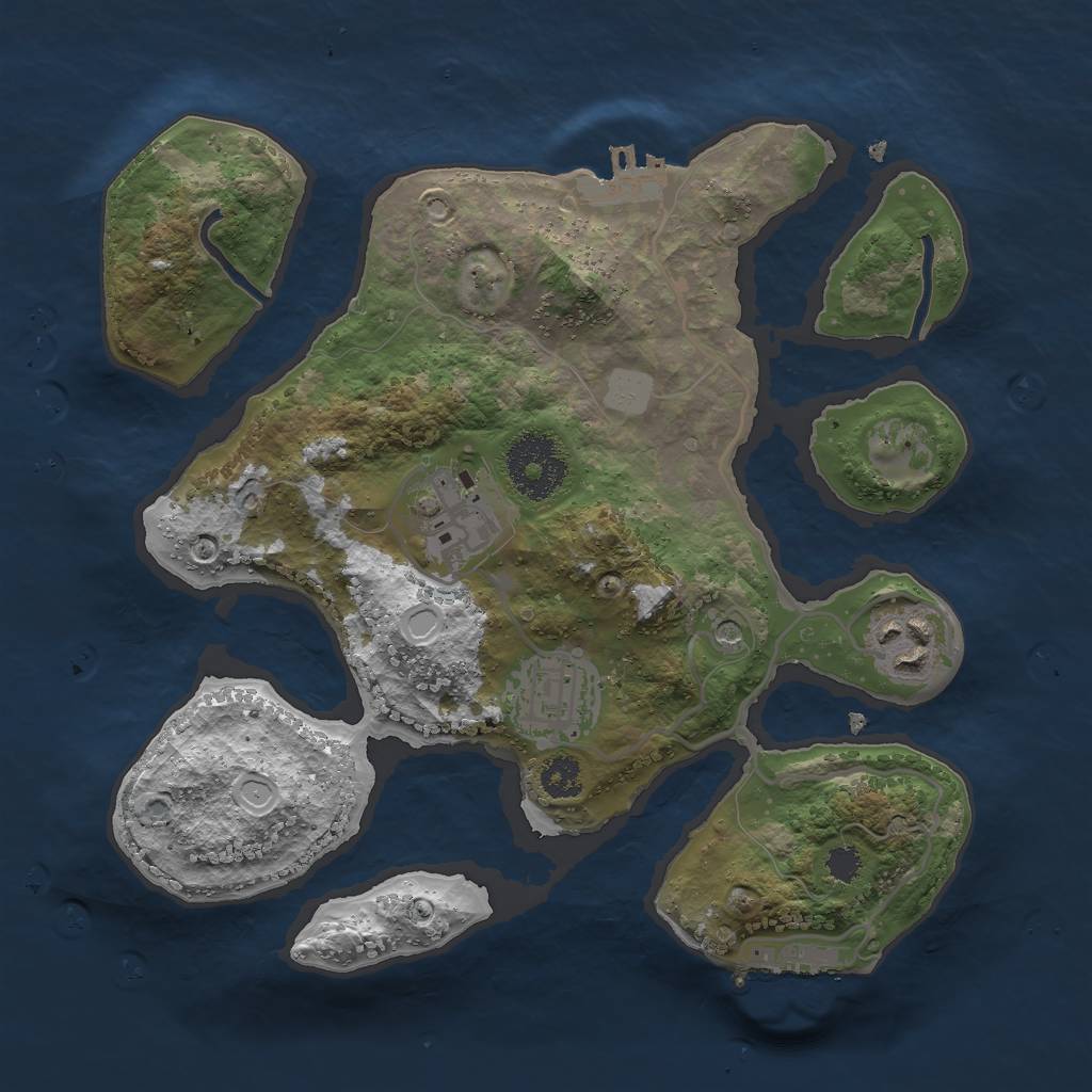 Rust Map: Procedural Map, Size: 2666, Seed: 60, 11 Monuments