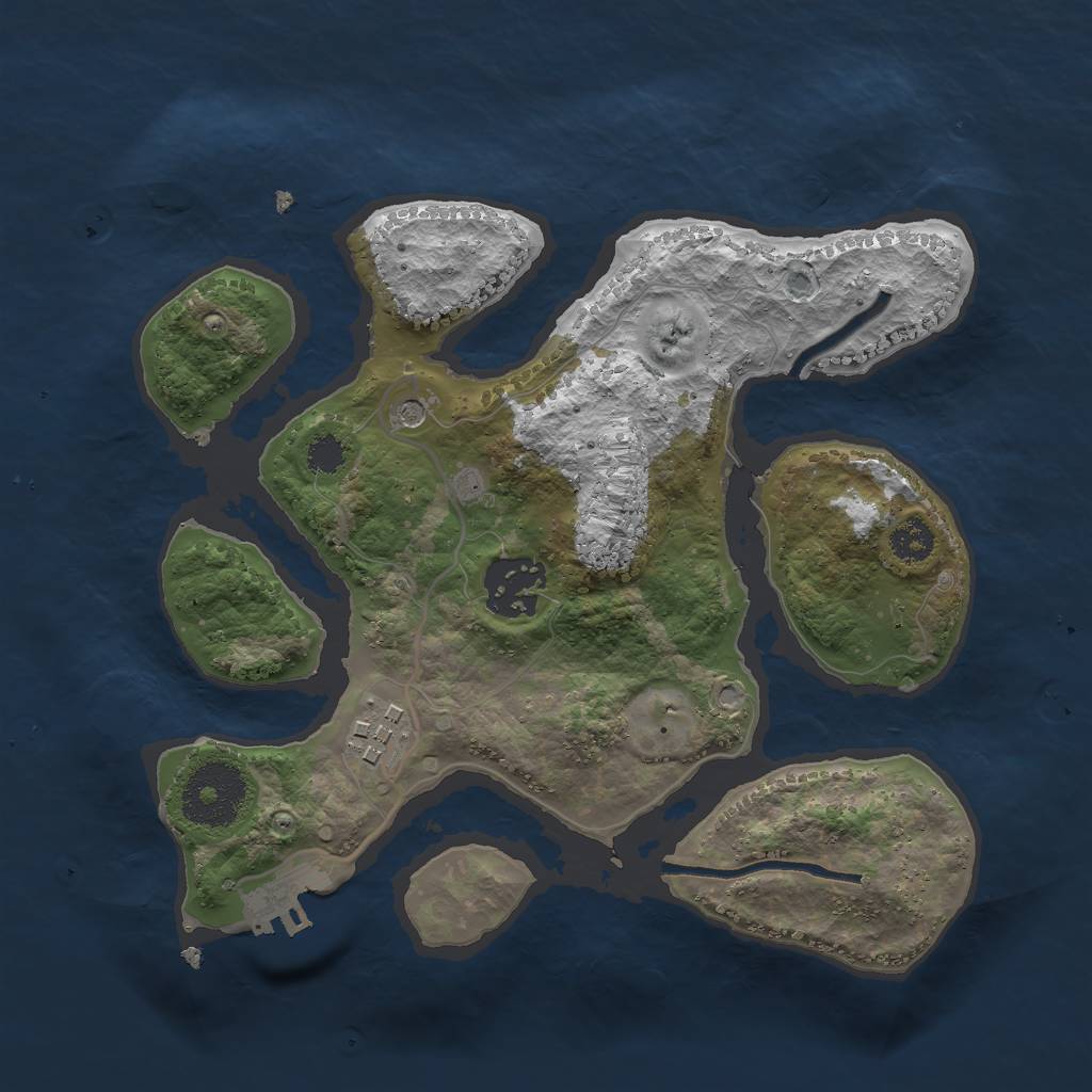 Rust Map: Procedural Map, Size: 2584, Seed: 13825, 6 Monuments