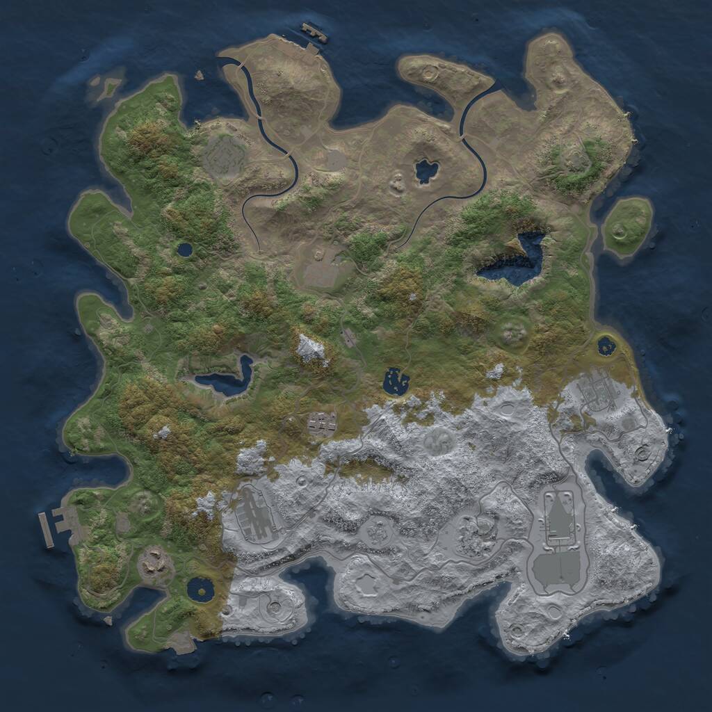 Rust Map: Procedural Map, Size: 4000, Seed: 35653, 15 Monuments