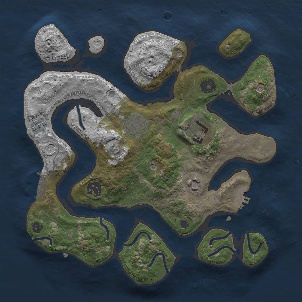 Rust Map: Procedural Map, Size: 3000, Seed: 64567, 13 Monuments