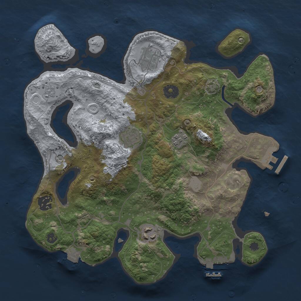 Rust Map: Procedural Map, Size: 3000, Seed: 64567, 11 Monuments