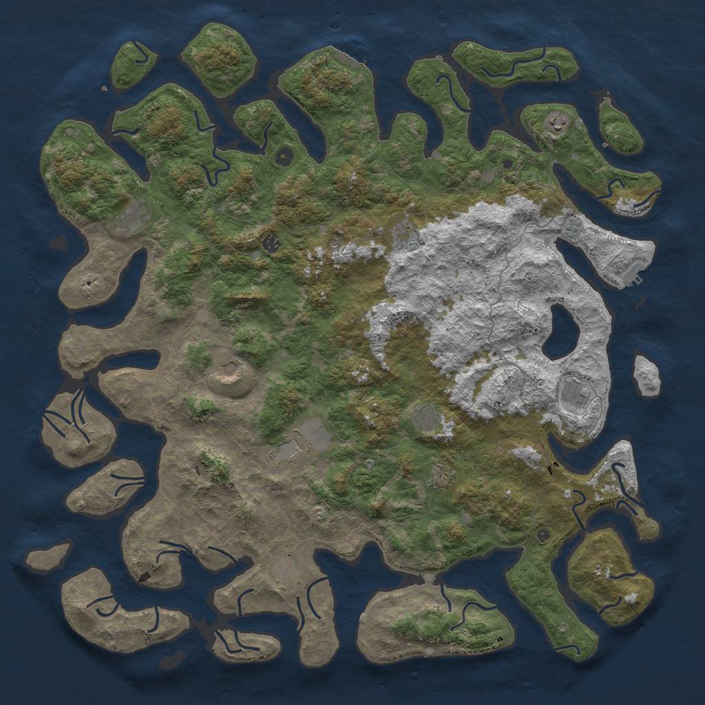 Rust Map: Procedural Map, Size: 5800, Seed: 1337, 16 Monuments