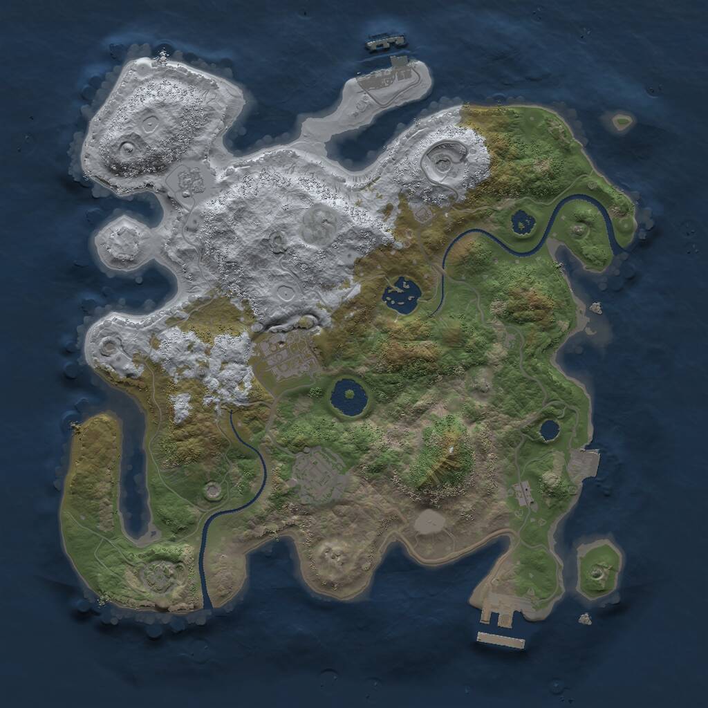 Rust Map: Procedural Map, Size: 2993, Seed: 3990, 9 Monuments