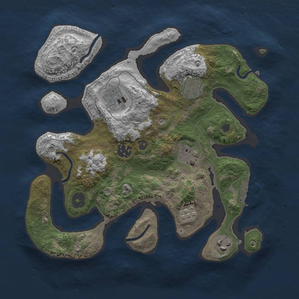 Rust Map: Procedural Map, Size: 2993, Seed: 3990, 10 Monuments