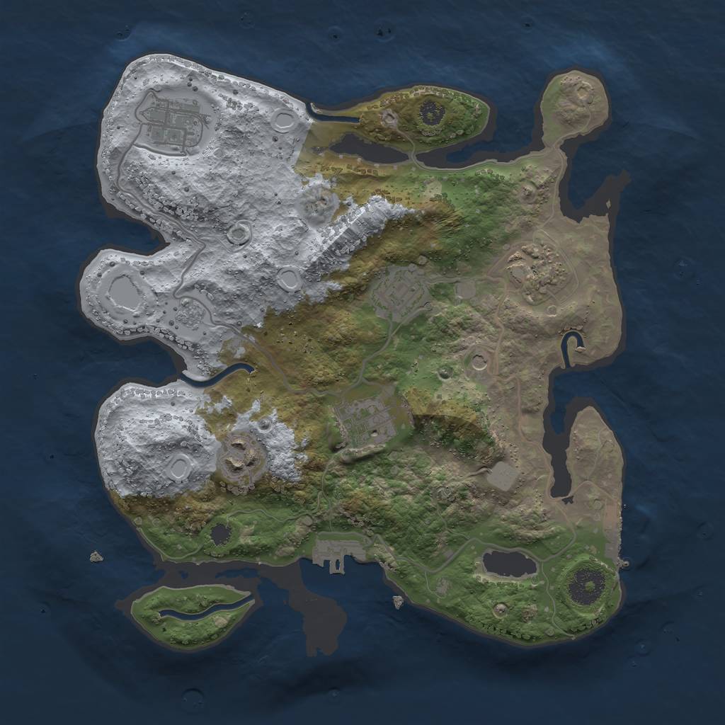 Rust Map: Procedural Map, Size: 3000, Seed: 2398355, 14 Monuments