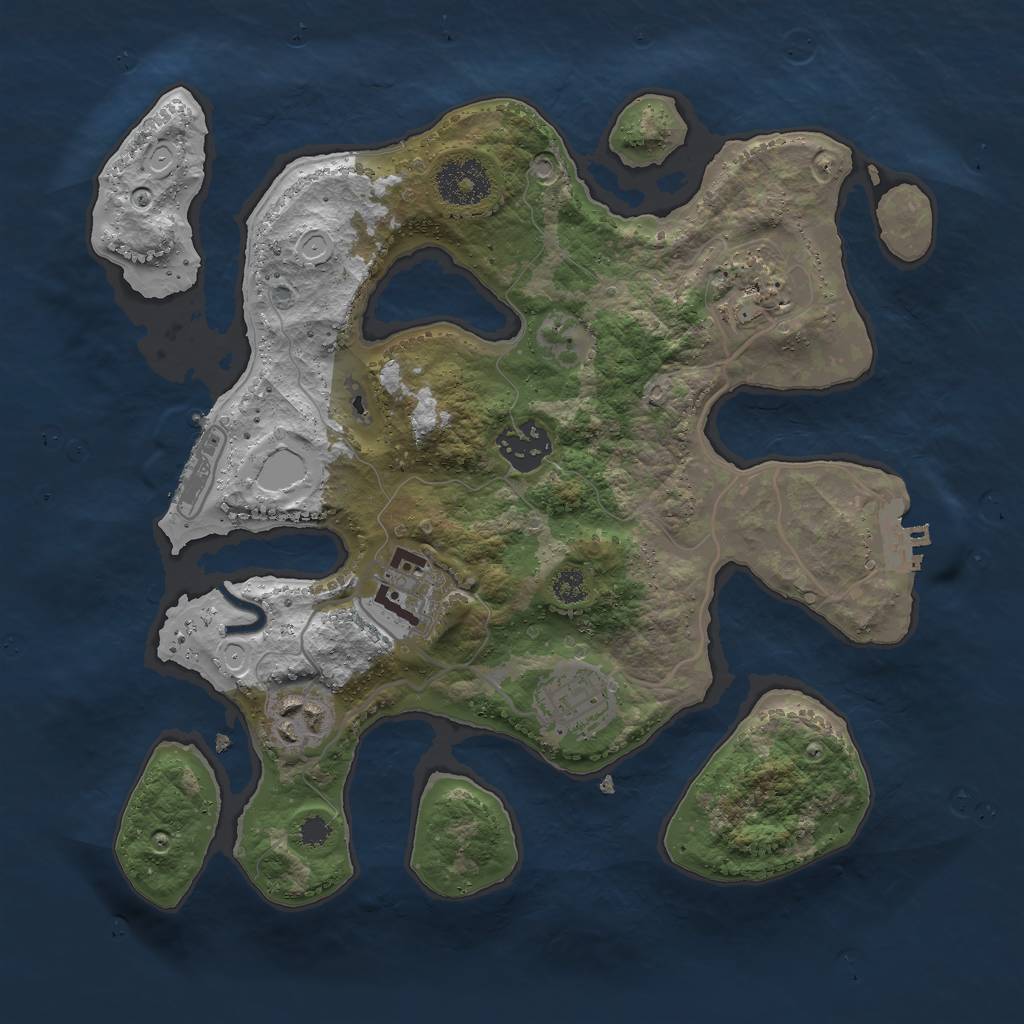 Rust Map: Procedural Map, Size: 3000, Seed: 3515432, 12 Monuments