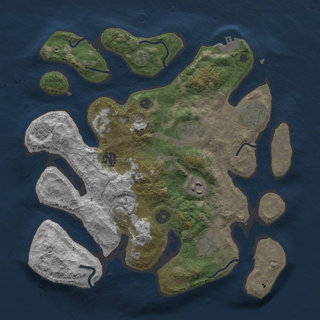 Rust Map: Procedural Map, Size: 3250, Seed: 160, 17 Monuments