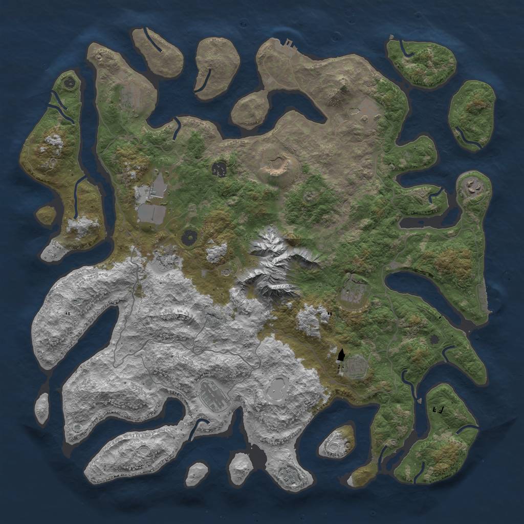 Rust Map: Procedural Map, Size: 5000, Seed: 12562, 19 Monuments