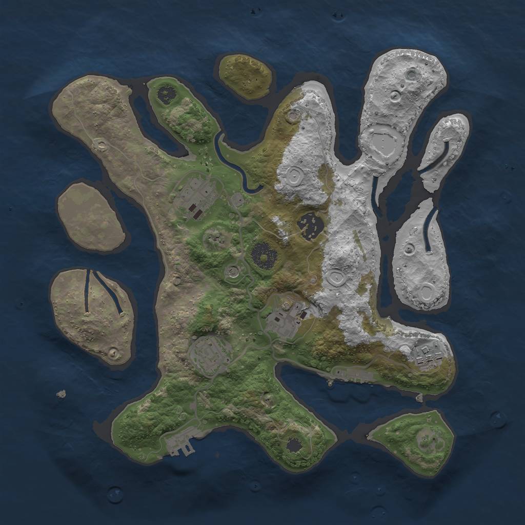Rust Map: Procedural Map, Size: 3000, Seed: 13201, 13 Monuments