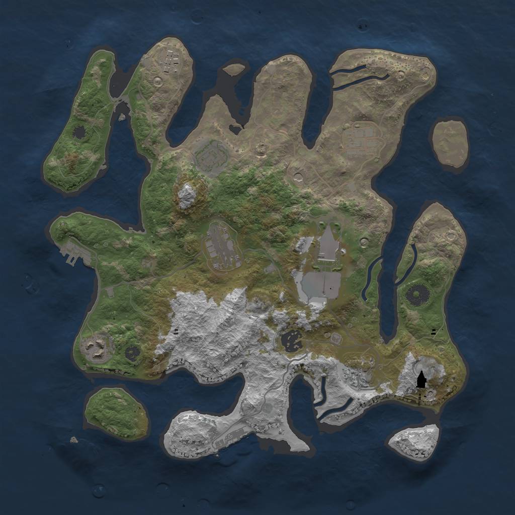 Rust Map: Procedural Map, Size: 3500, Seed: 98263918, 13 Monuments