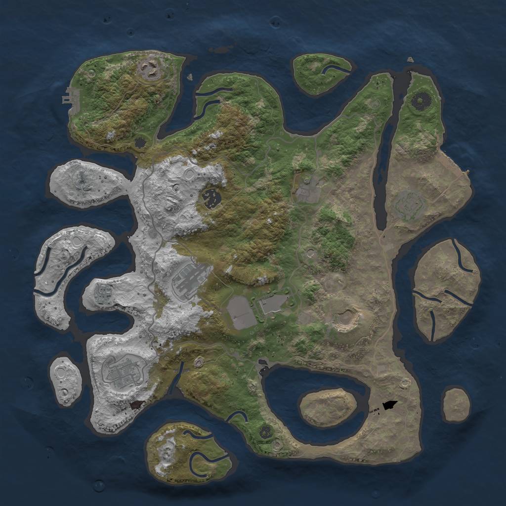 Rust Map: Procedural Map, Size: 4000, Seed: 654944, 20 Monuments