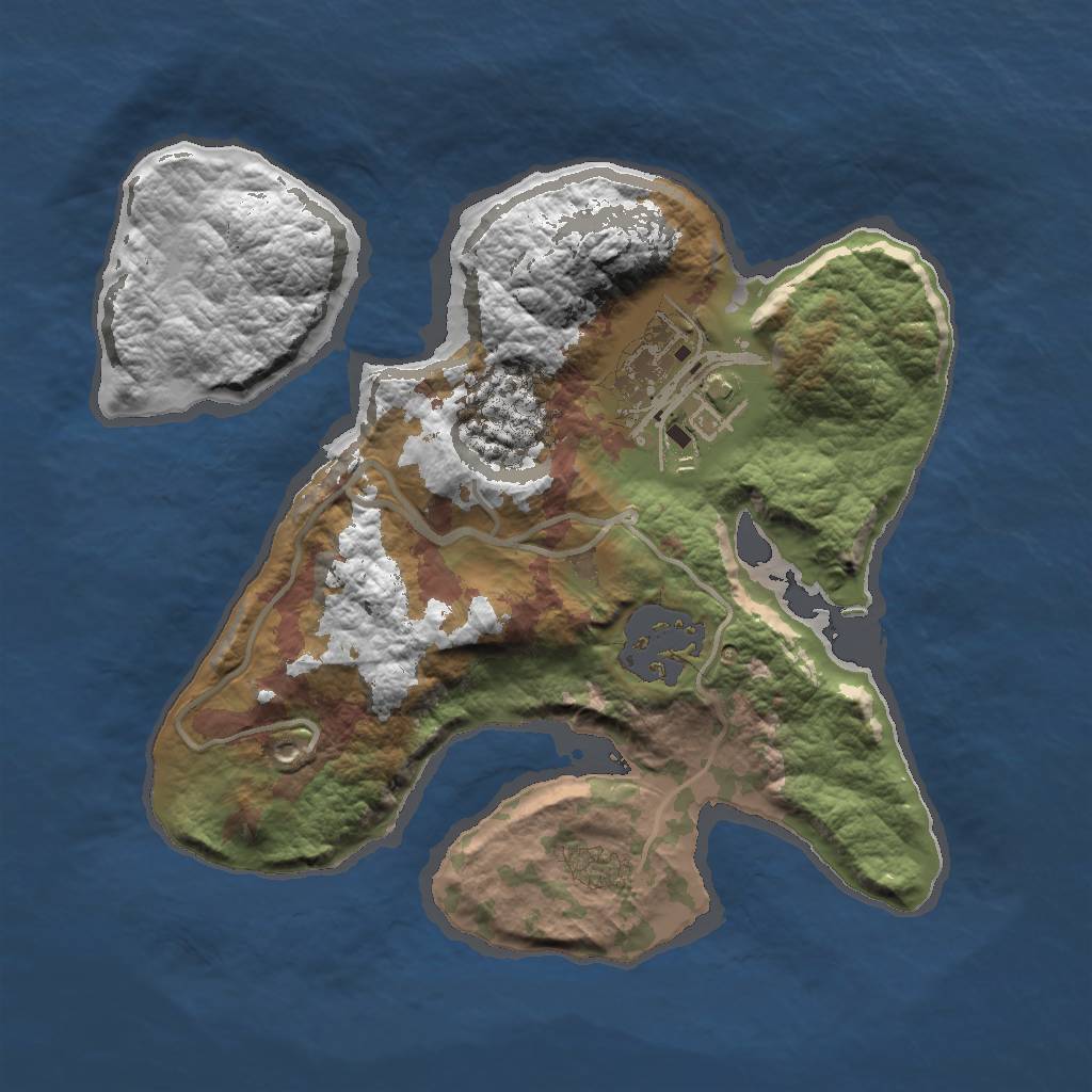 Rust Map: Barren, Size: 2000, Seed: 1378038922, 6 Monuments
