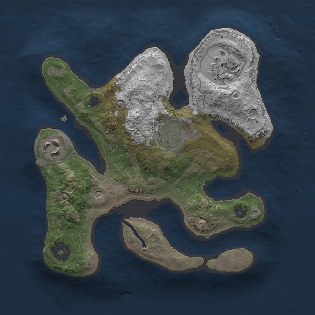 Rust Map: Procedural Map, Size: 2400, Seed: 69, 6 Monuments