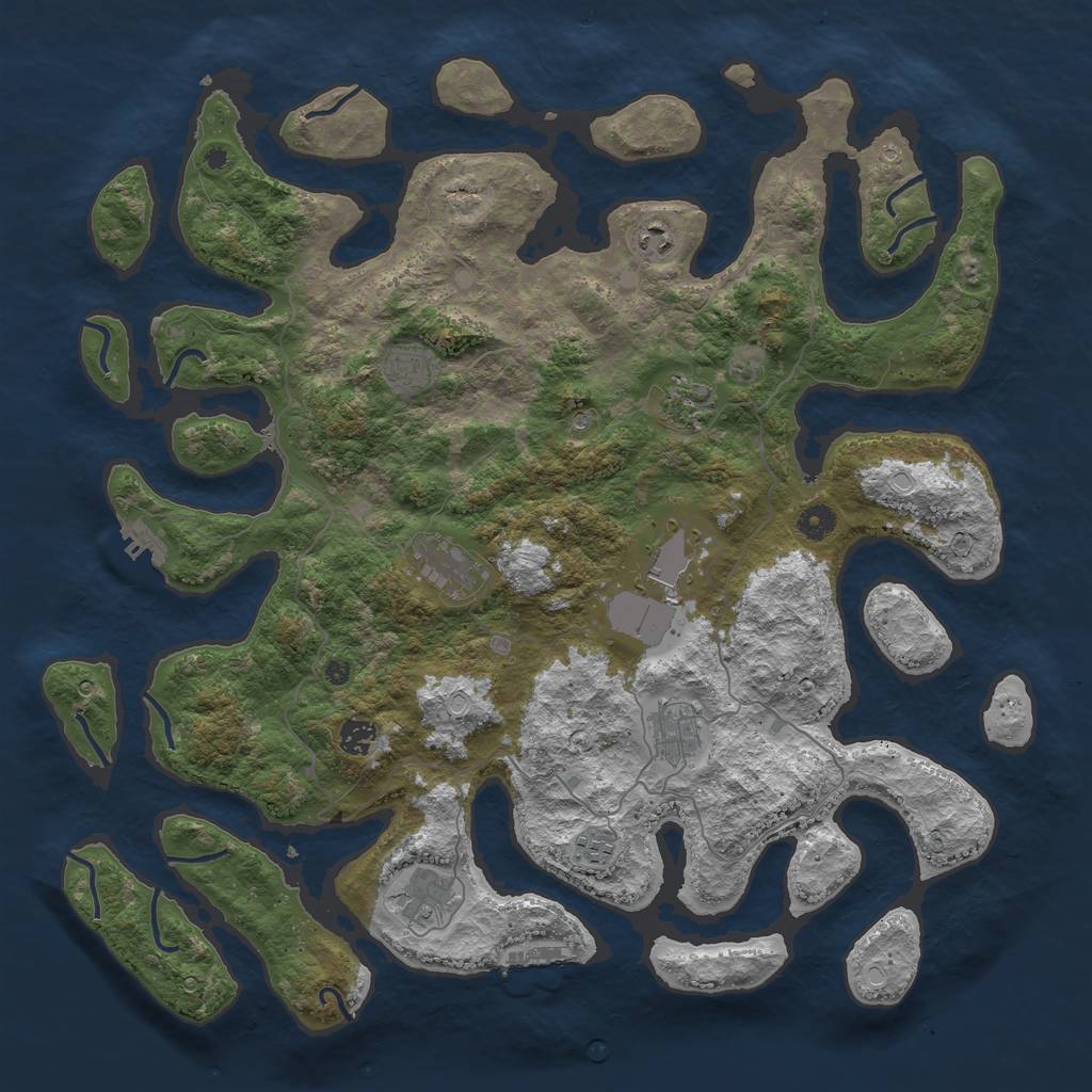 Rust Map: Procedural Map, Size: 4500, Seed: 335929200, 20 Monuments